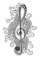 Art Therapy coloring page Treble clef