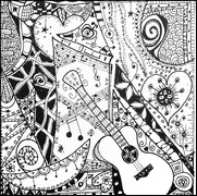 Art Therapy coloring page I like the guitar!