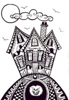 Art Therapy coloring page Haunted house