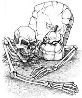 Dibujo para colorear relajante Esqueleto