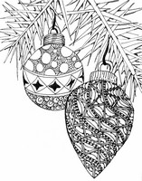 Dibujo para colorear relajante Bolas de Navidad