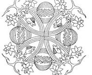 Dibujo para colorear relajante Mandala de Pascua