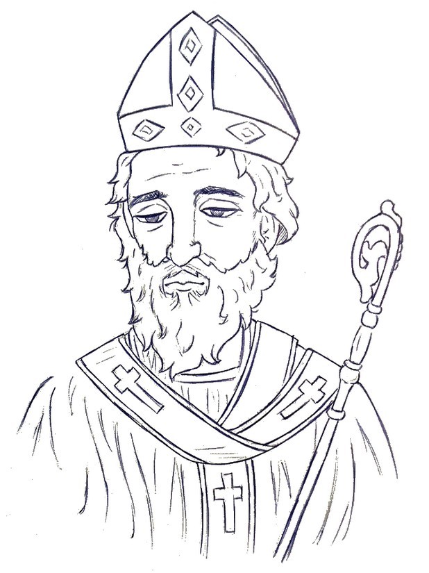 Dibujo para colorear relajante San Nicolas