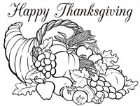 Desenho para colorir anti stress Thanksgiving