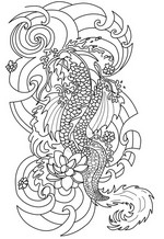 Art Therapy coloring page Japanese tattoo