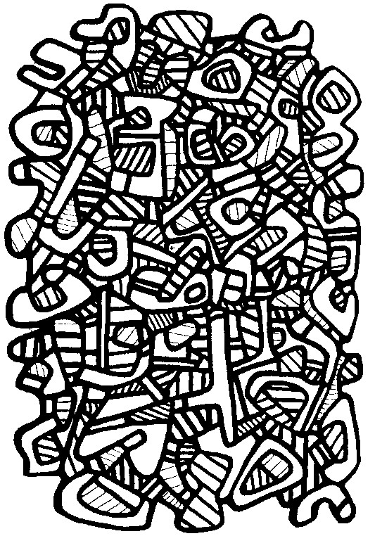 Desenho para colorir anti stress Jean Dubuffet