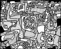 Coloriage anti-stress Jean Dubuffet : Site habité d'objets