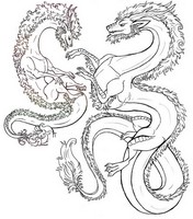 Dibujo para colorear relajante Dragones