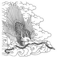 Dibujo para colorear relajante Garuda