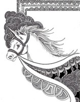 Dibujo para colorear relajante Unicornio