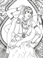 Dibujo para colorear relajante Diosa hindú