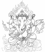 Coloriage anti-stress Ganesha