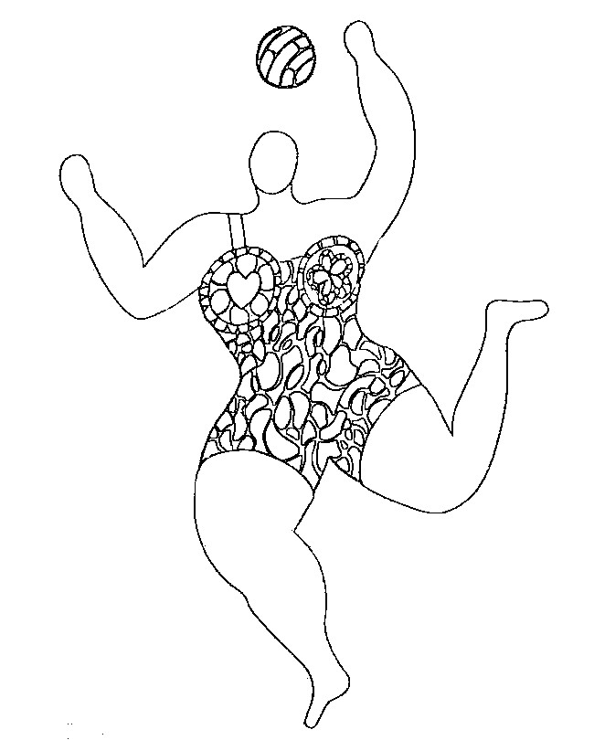 Desenho para colorir anti stress Niki de Saint Phalle
