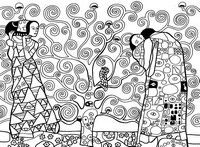 Desenho para colorir anti stress Gustav Klimt