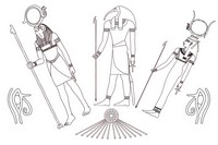 Målarbild Egypten: egyptiska gudar